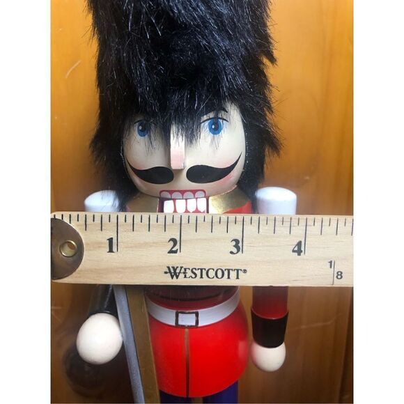 Handmade  Christmas Wooden Nutcracker Soldier w/ Rifle Gun 13” - Picture 11 of 12
